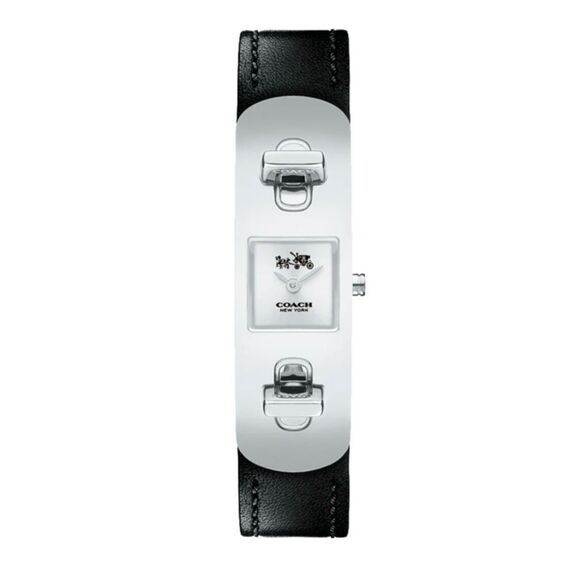 Coach swagger Silver Tone Watch with Black Leather Strap main image 4